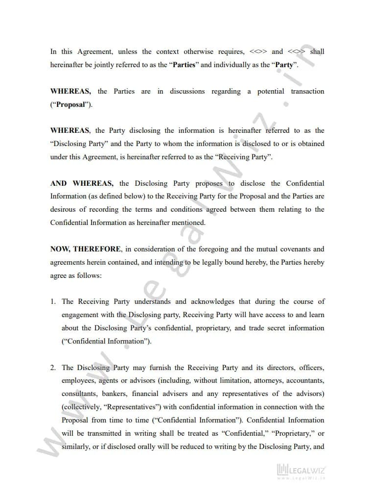 Sample third-party NDA, page 3 of 7