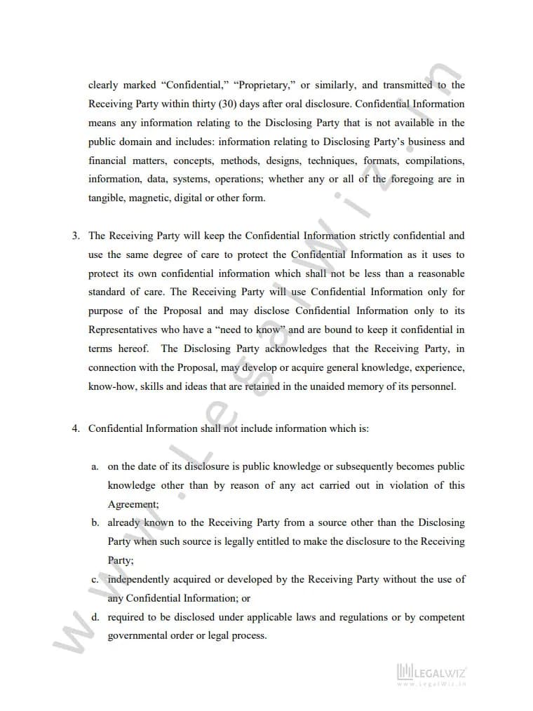 Sample third-party NDA, page 4 of 7