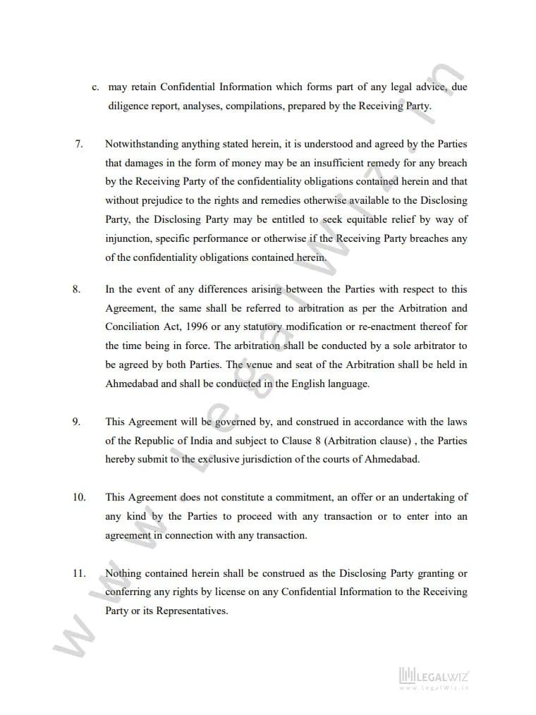 Sample third-party NDA, page 6 of 7