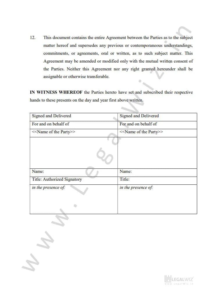 Sample third-party NDA, page 7 of 7