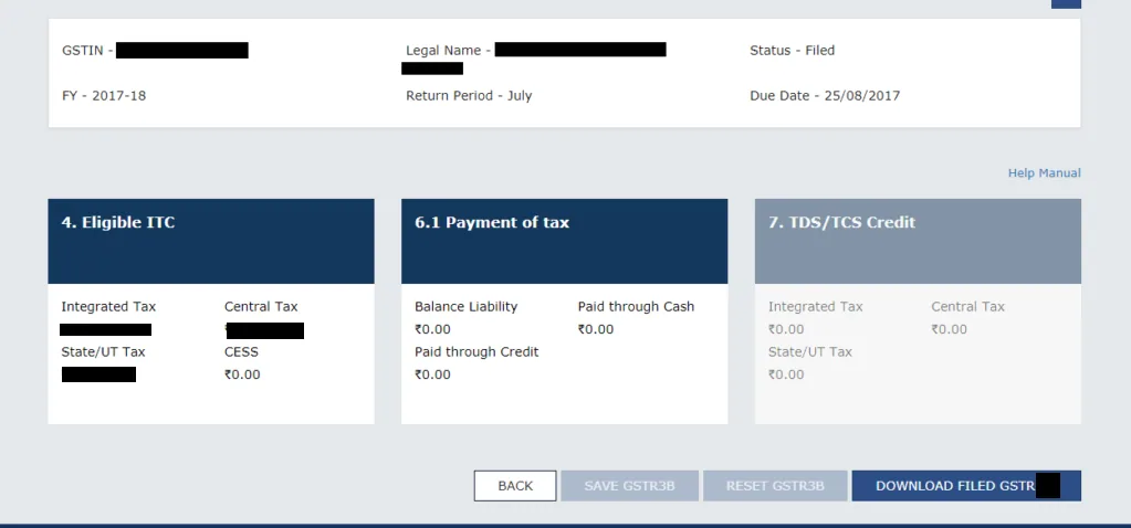 Download Filed GSTR-1