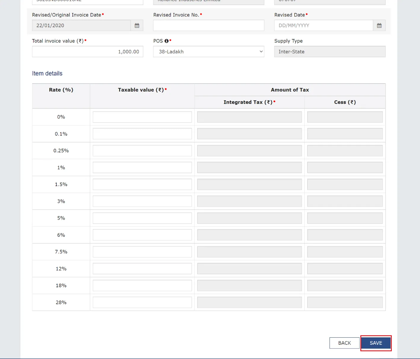 Amending gstr-1 data