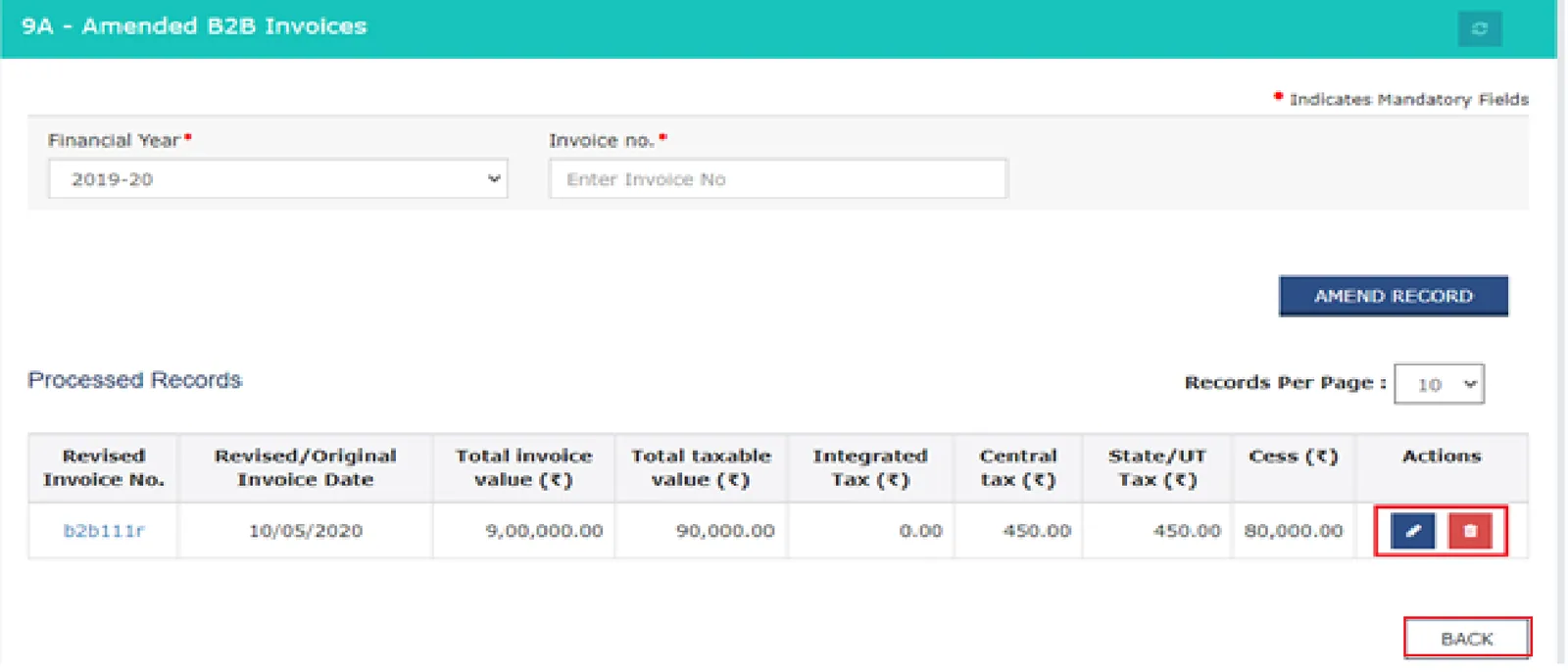 Amending gstr-1 data
