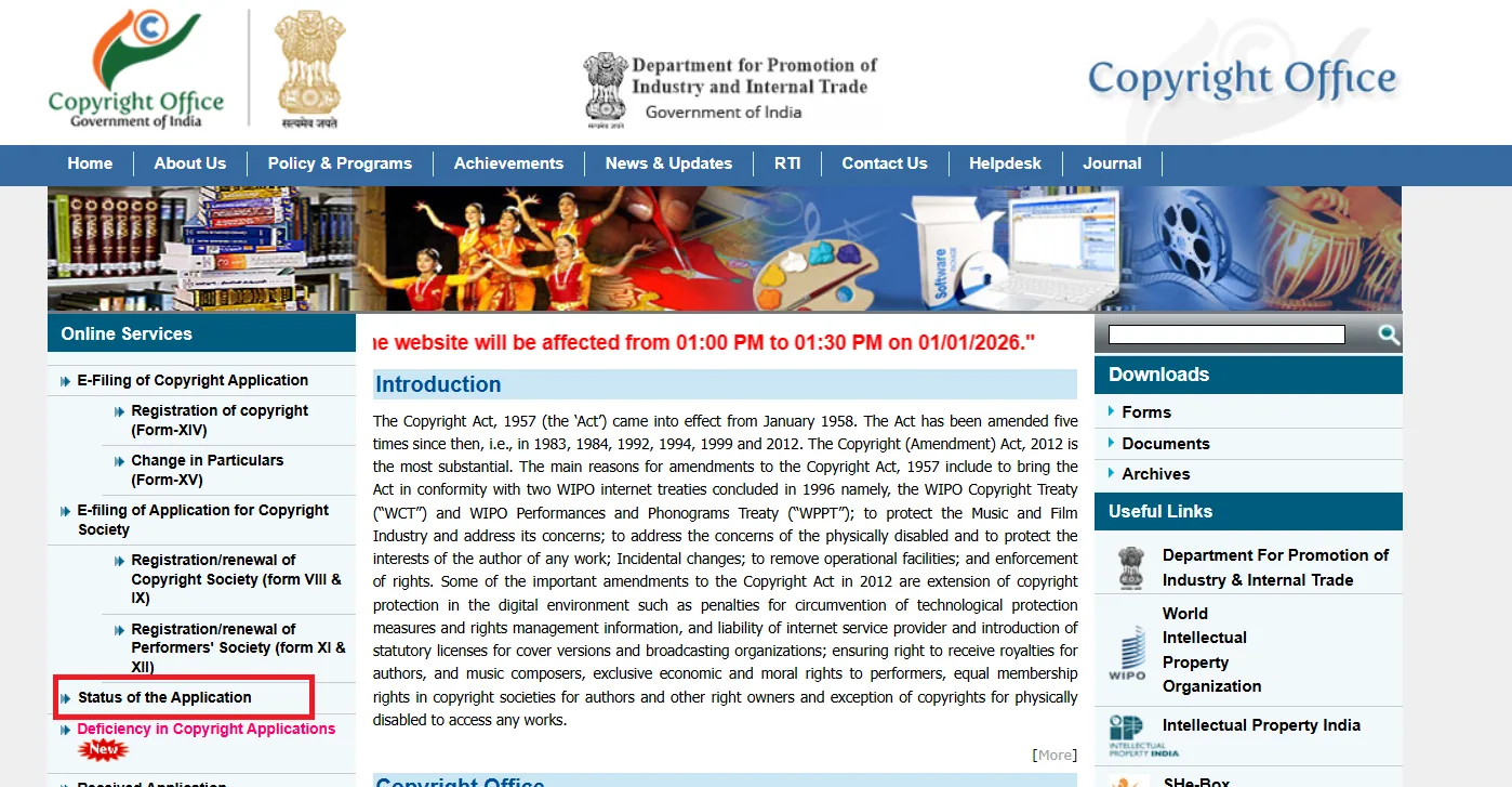 Status of Application