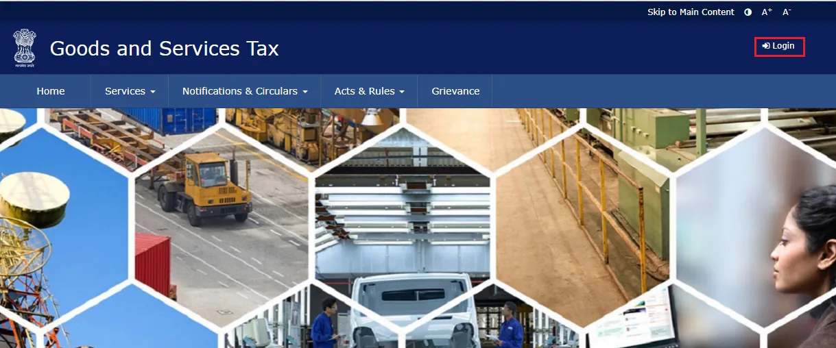 Login on GST Portal