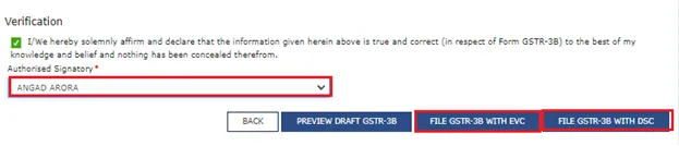 Filing GSTR-3B verification