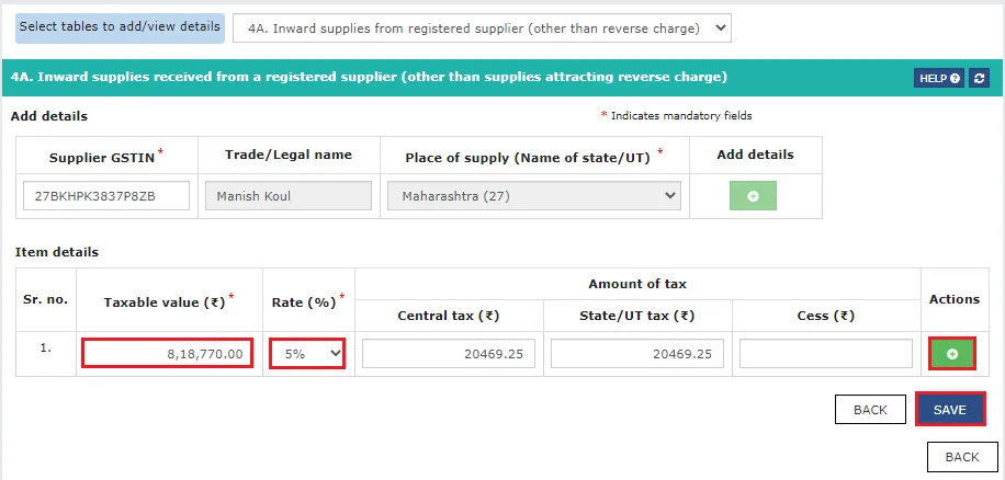 GSTR 4 Table 4A