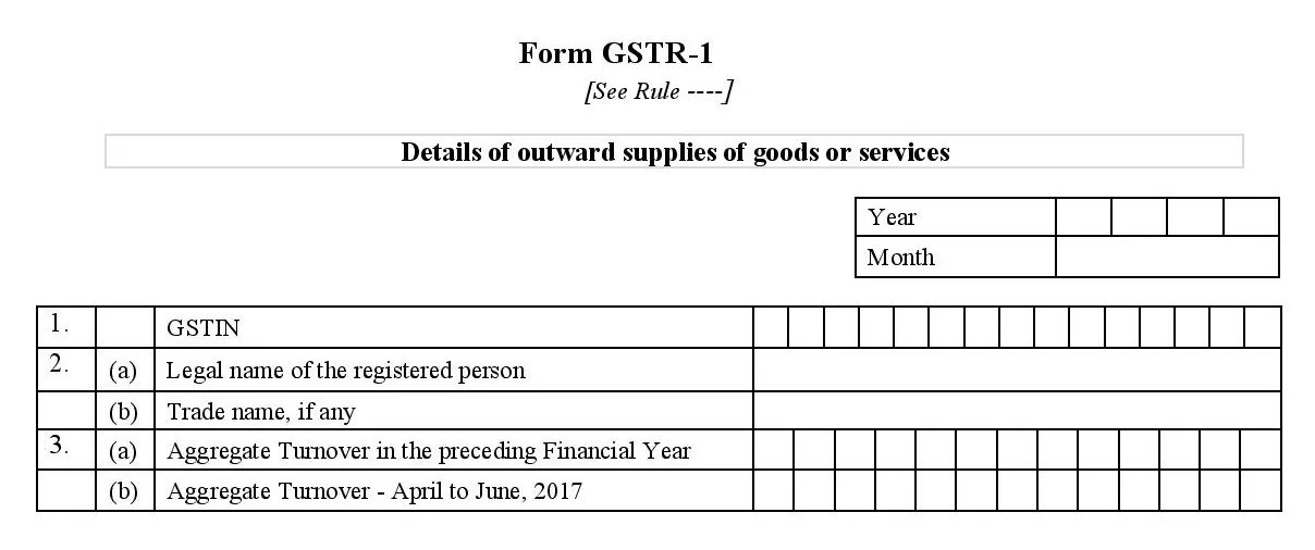 GSTIN and Legal Name and ARN and Aggregate Turnover in GSTR-1 form