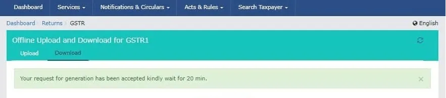 GSTR-1 zip file download
