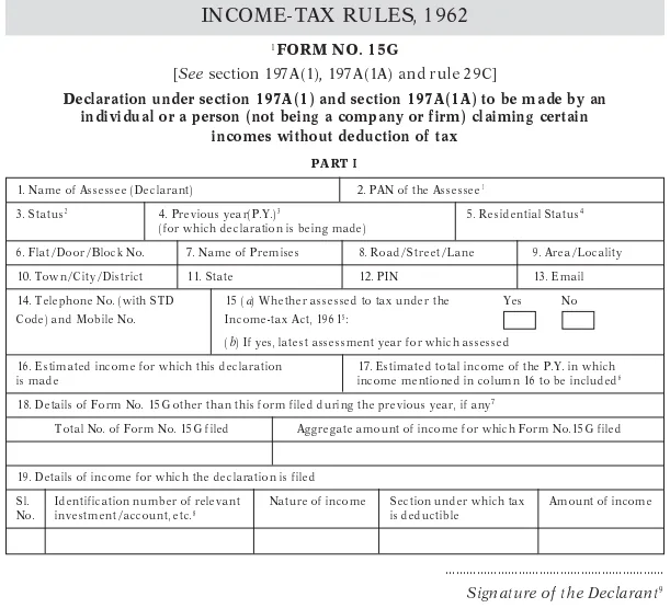 Form 15G Sample