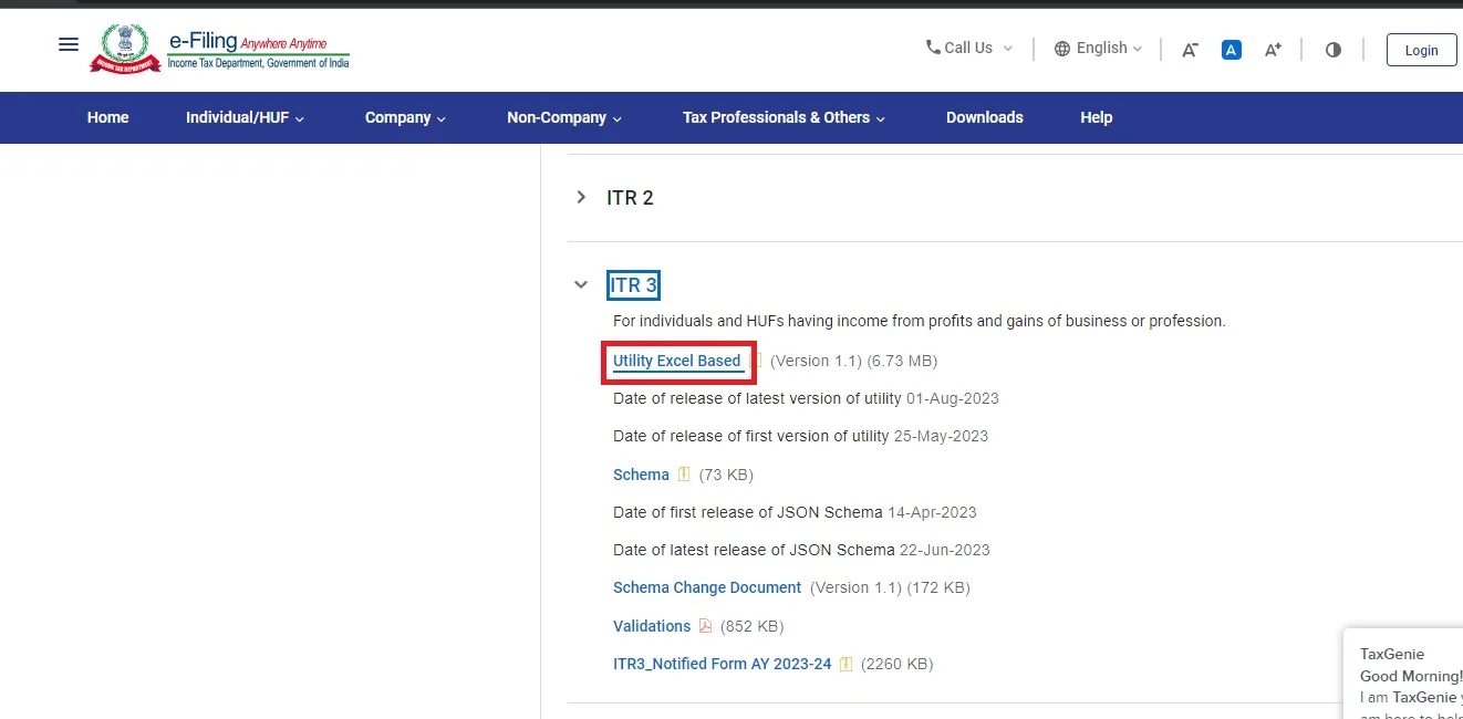 offline itr 3 filing step 1