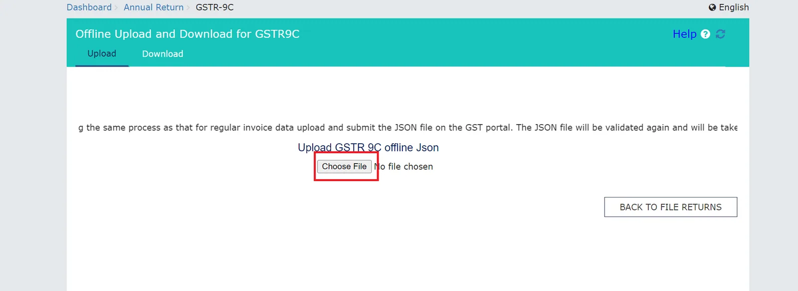 Upload GSTR 9C
