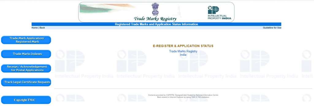 Trademark Status Page
