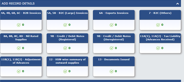 Add of edit details for GSTR-1