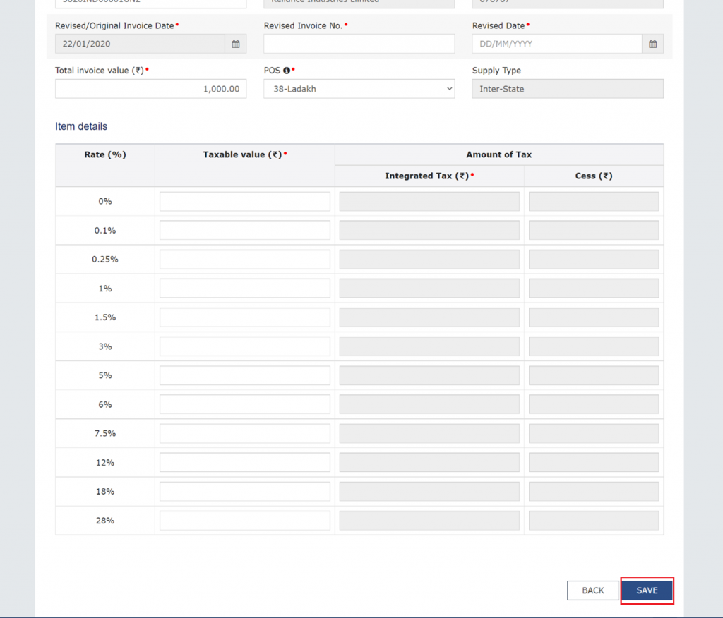 Amending gstr-1 data