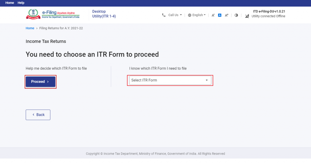 Select the apt ITR form