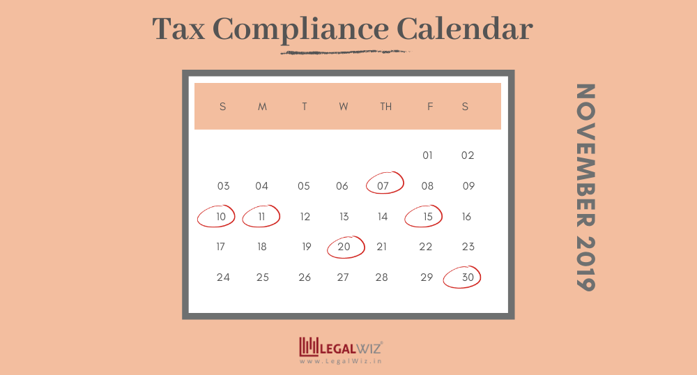 Compliance Calendar for November 2019