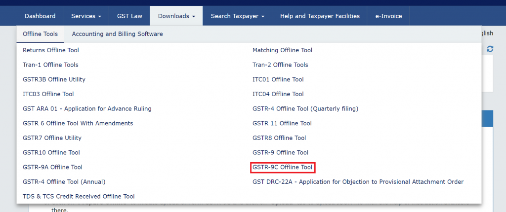 Download GSTR-9C offline utility