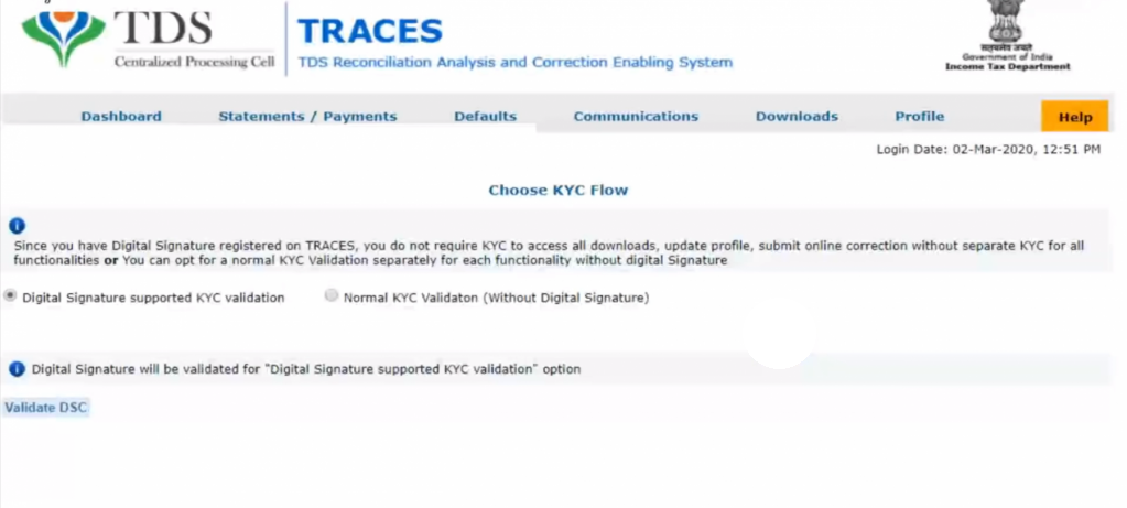 KYC Validation for form 16