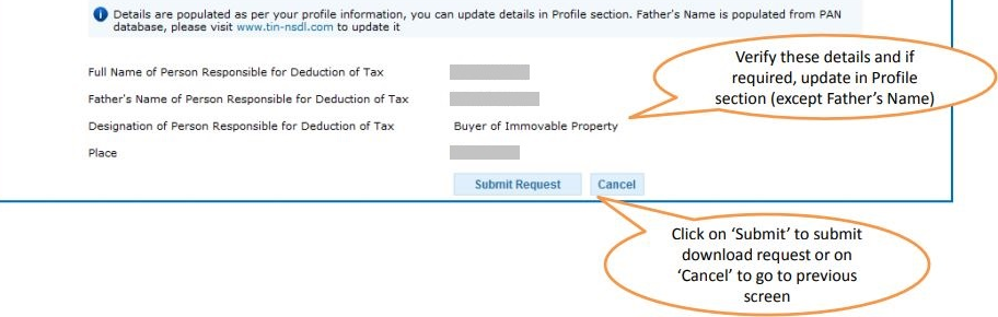 Authorized person details for Form 16D download