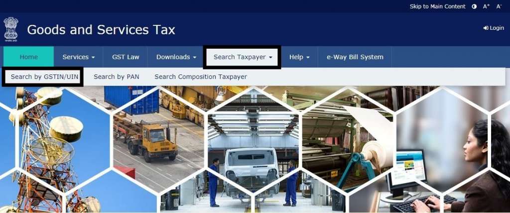 Search Taxpayer on GST portal