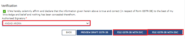 Filing GSTR-3B verification