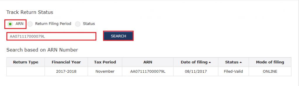 Track Return Status on GST Portal using ARN