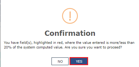 Confirmation for saving data in GSTR Table