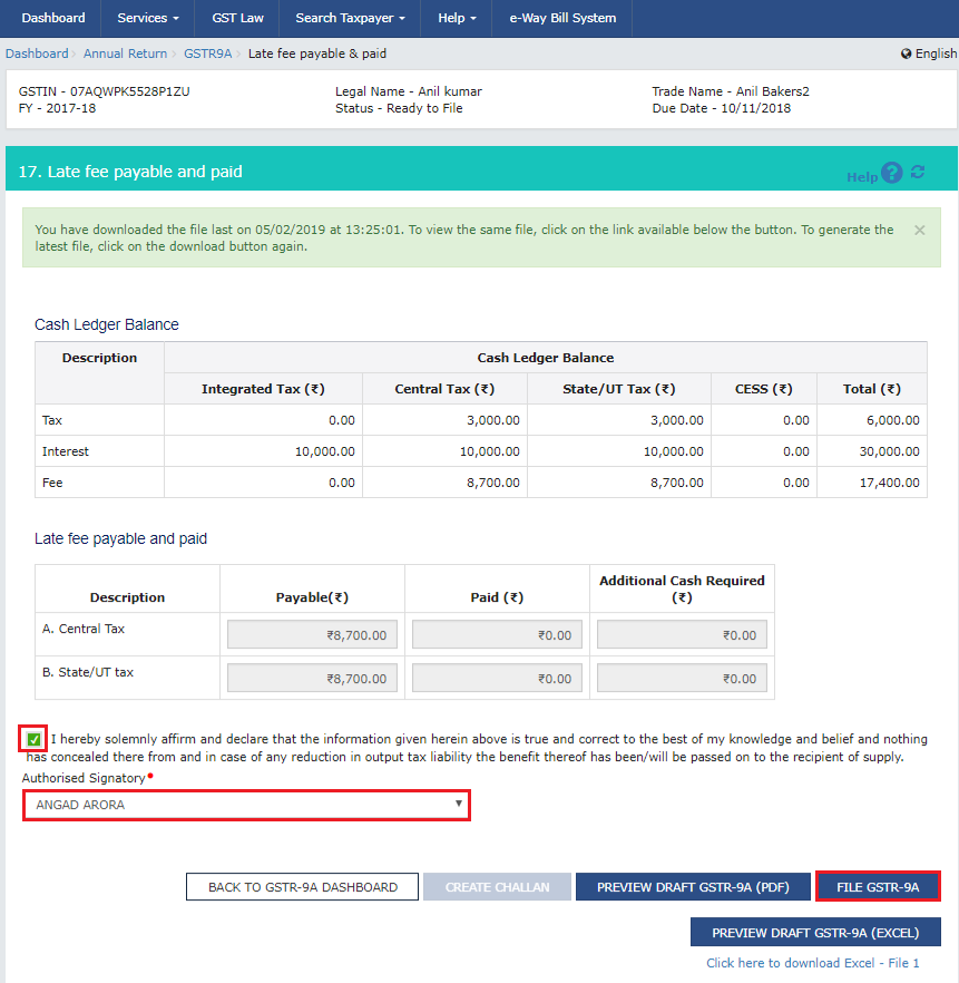 File GSTR 9A