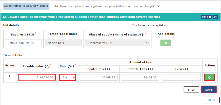 GSTR 4 Table 4A