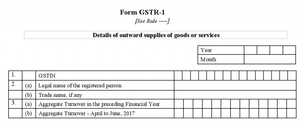 GSTIN and Legal Name and ARN and Aggregate Turnover in GSTR-1 form