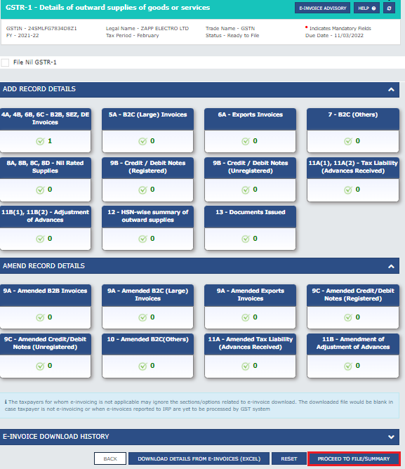 Preview GSTR-1