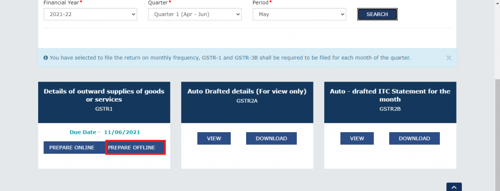 Prepare GSTR-1 offline
