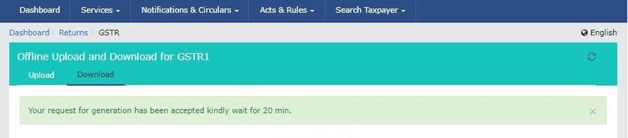 GSTR-1 zip file download