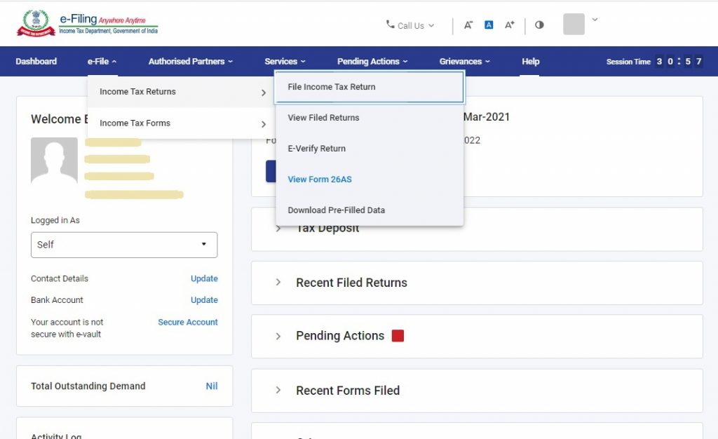 Got view 26AS on Income tax portal