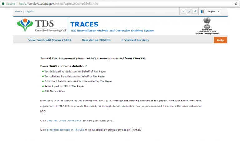 View form 26AS on income tax website