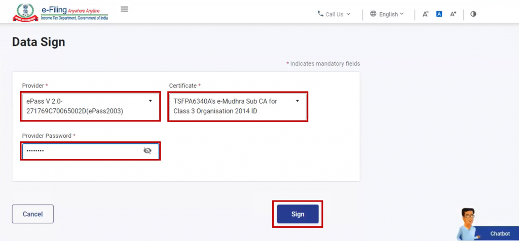 Provide DSC details for e-verification.