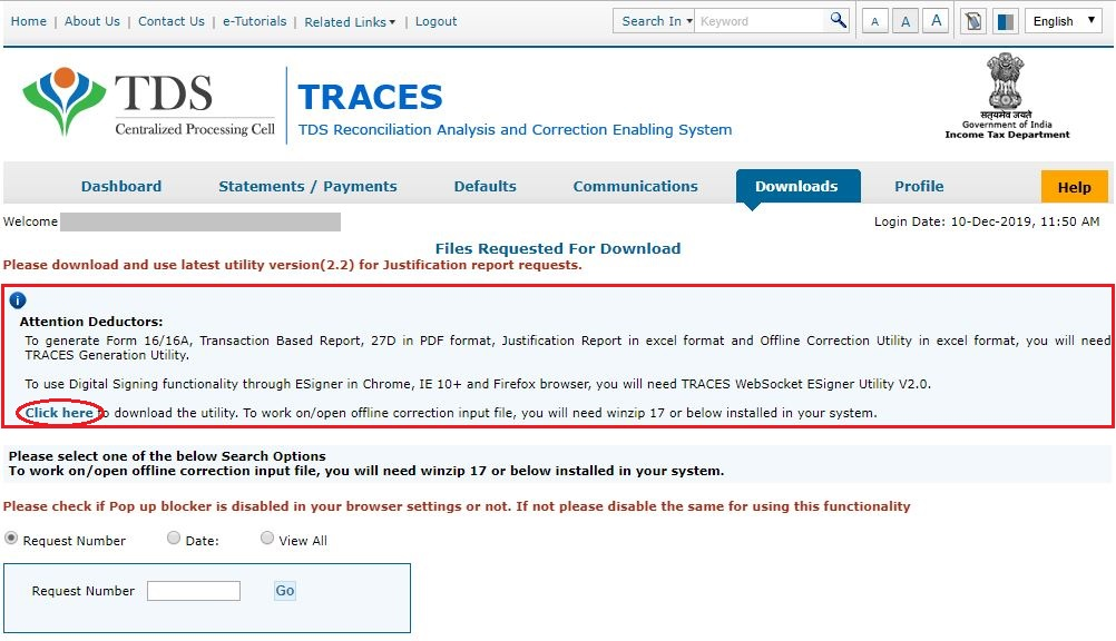 Download TRACES Utility