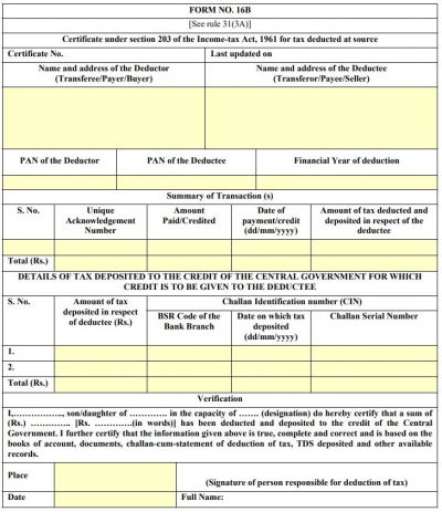 How to download Form 16B? - LegalWiz.in