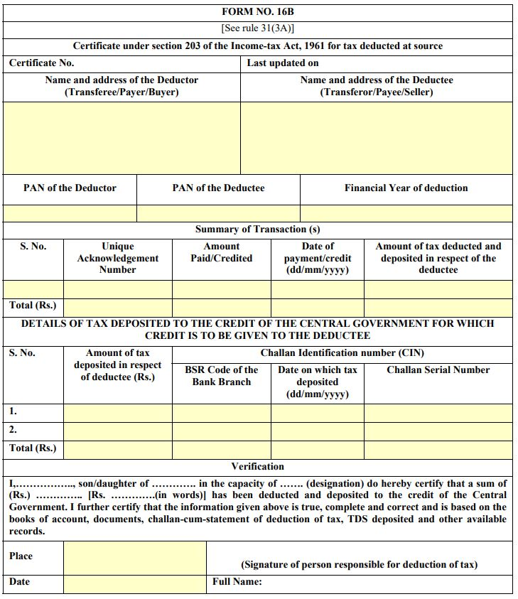 Form 16B download from Traces