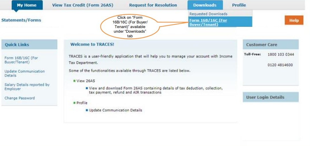 Download Form 16C on TRACES