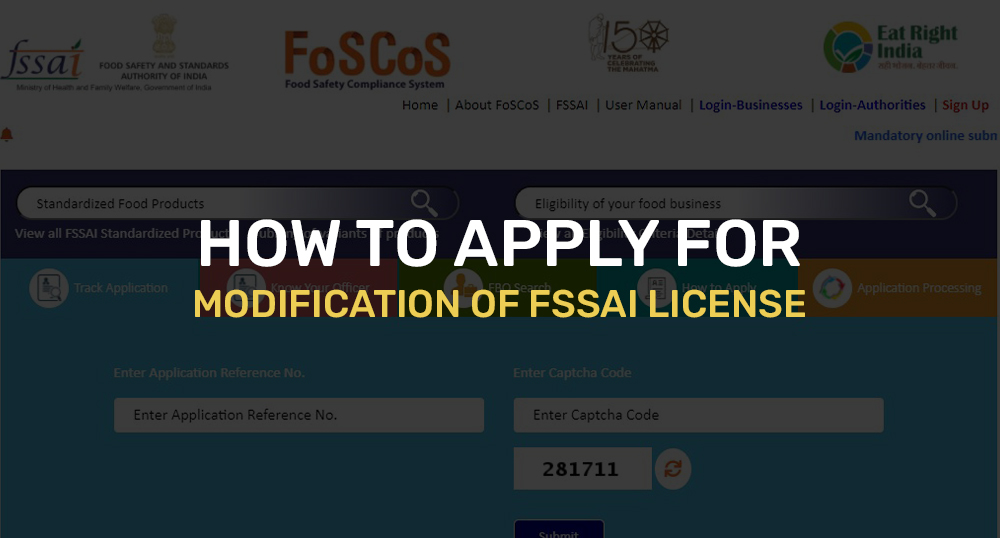 How to apply for modification of FSSAI license