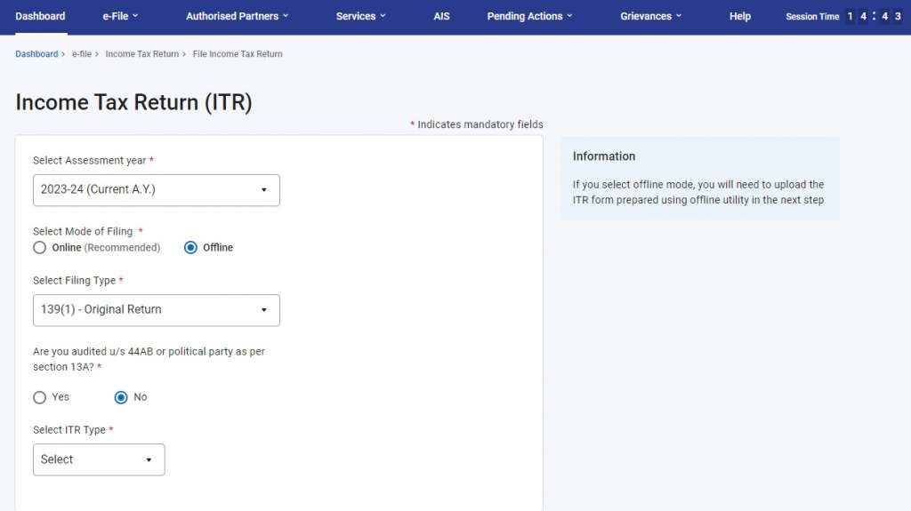 Offline utility for itr 2