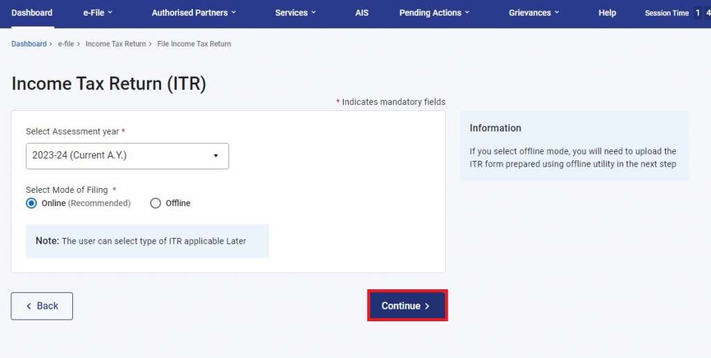 filing income tax return