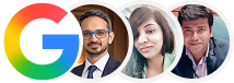 Google logo and users photos who given reviews for LegalWiz.in