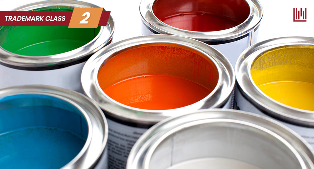 Trademark Class 2: Paints, Varnishes, Colourants and Lacquers